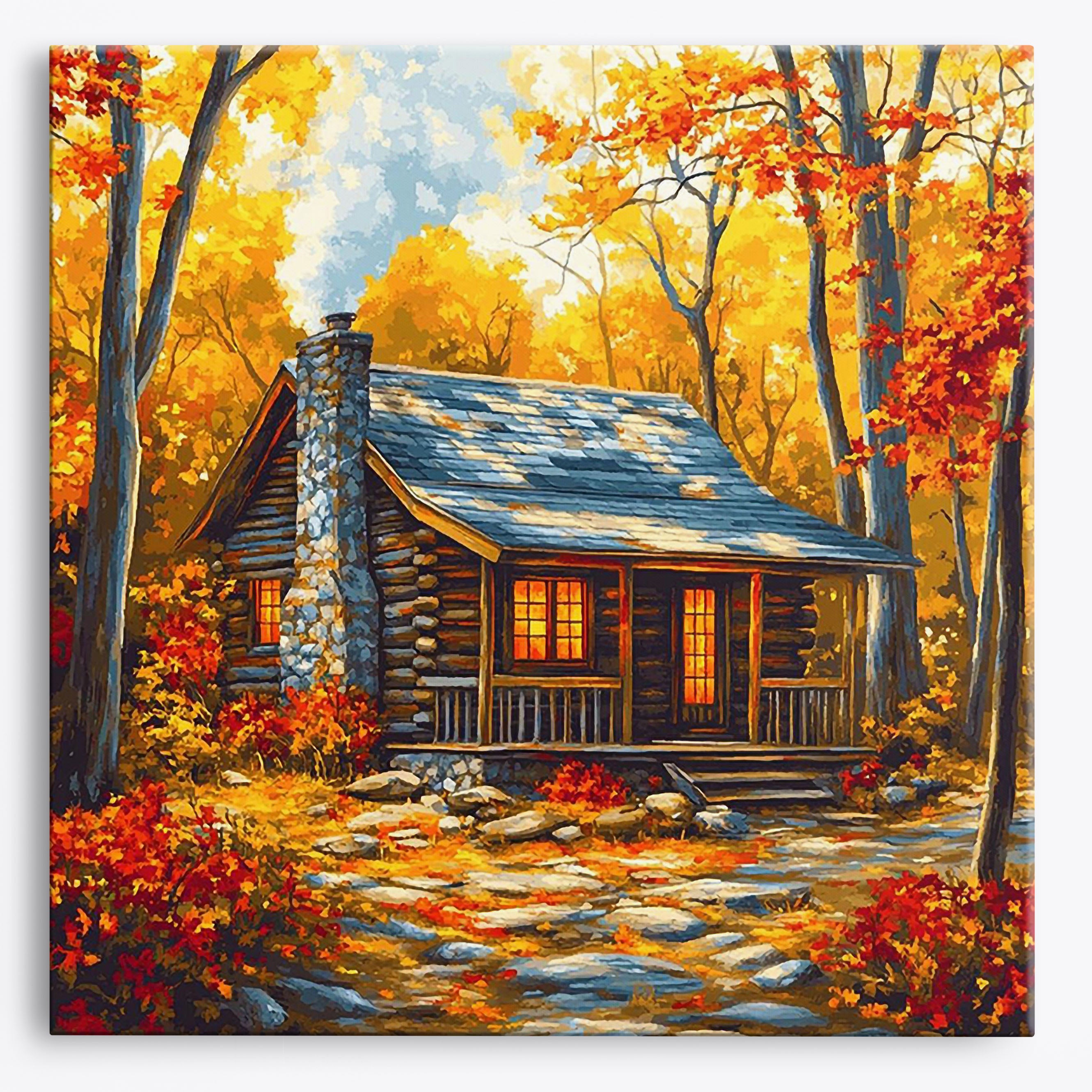Colorful Cabin Hideaway No Frame / Regular (15.75"x15.75"/40x40cm) / 24 colors